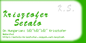 krisztofer setalo business card